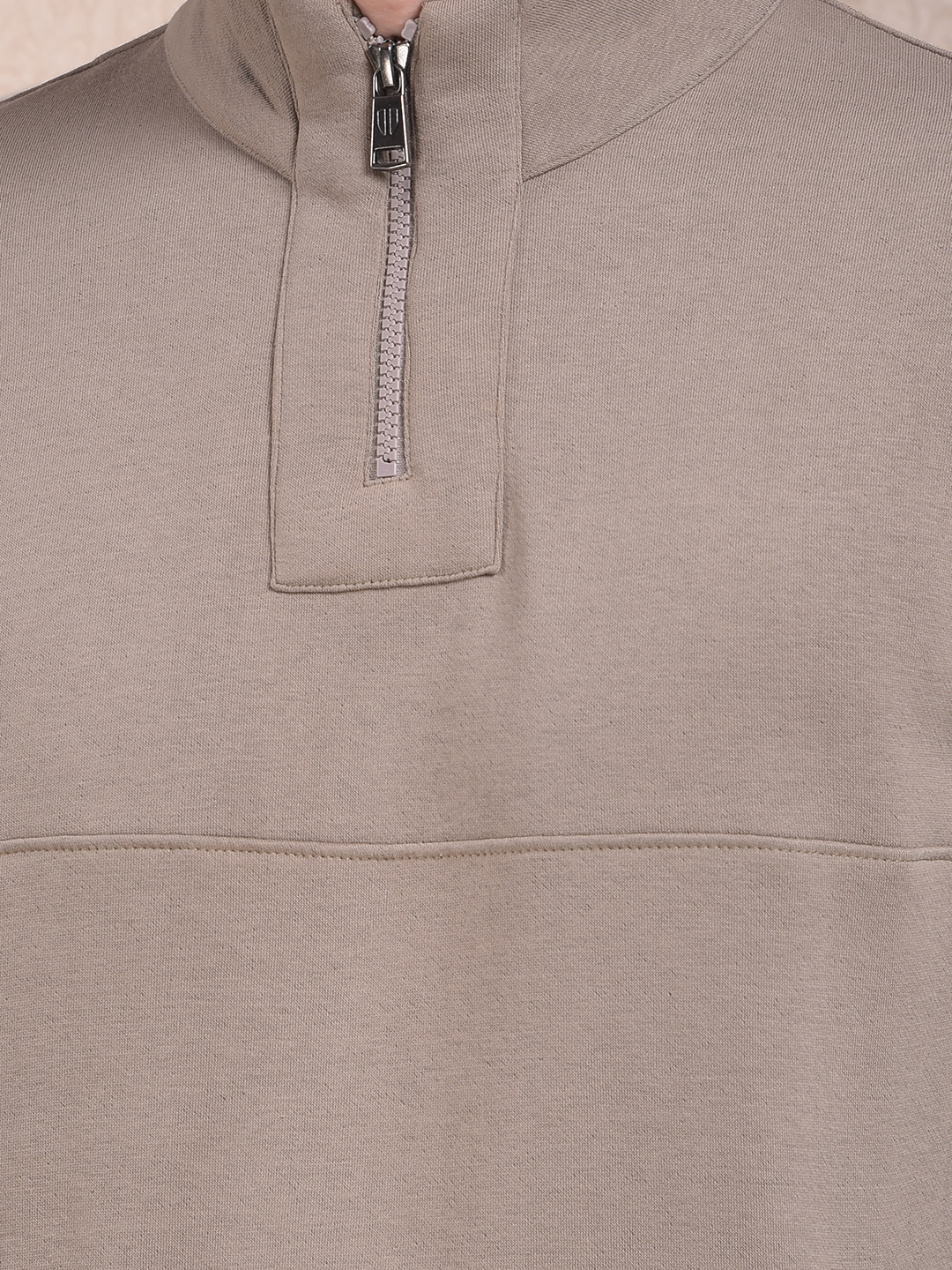 Numero Uno Men Grey Mock Neck Sweatshirt